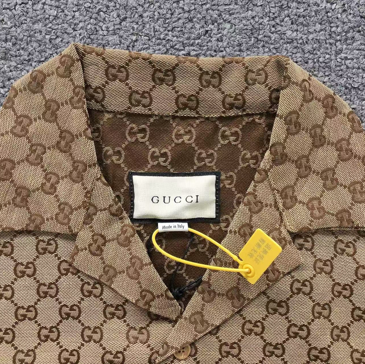 Gucci Webbing-Trimmed Brown Short Set
