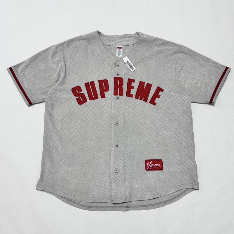 Camiseta Supreme Ultrasuede Mesh Baseball Cinza - HYPER LIST