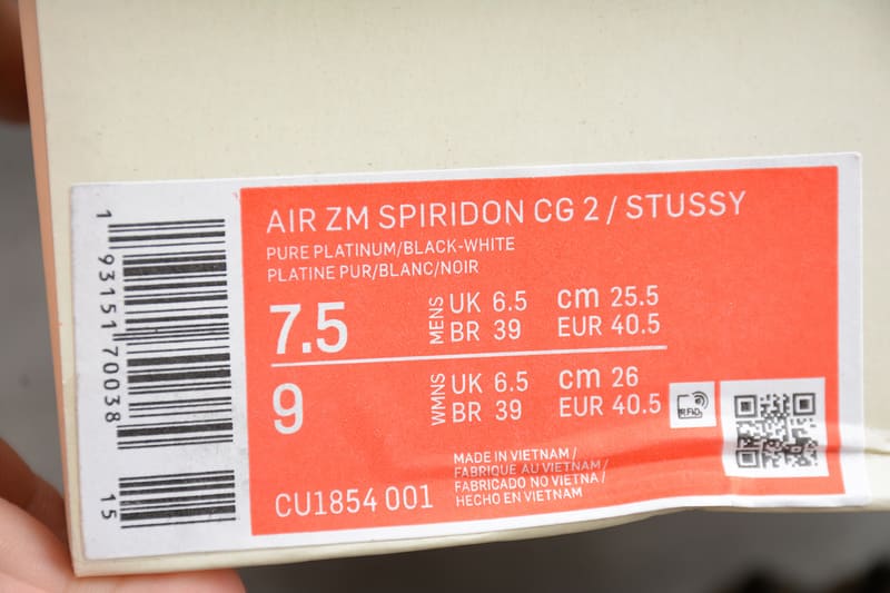 NIKE x STUSSY - Air Zoom Spiridon Cage 2 "Pure Platinum" - HYPER LIST