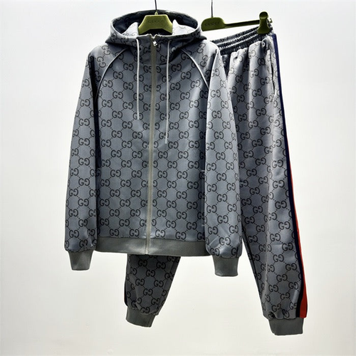 Gucci Webbing-Trimmed Gray Tracksuit