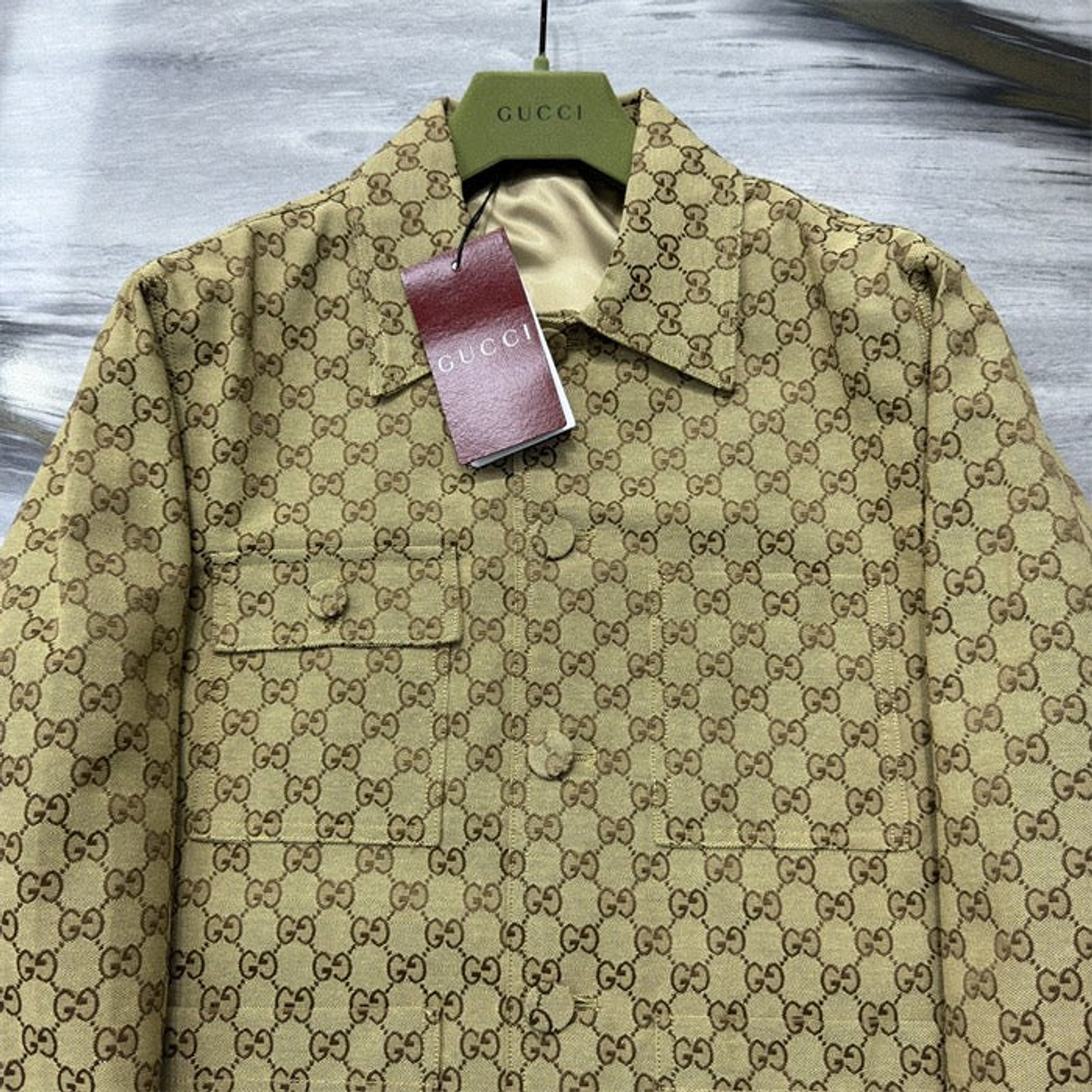 Gucci Webbing-Trimmed Brown