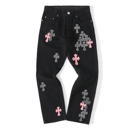 Calça Chrome Hearts Jeans Cross Patch Fleurknee - HYPER LIST
