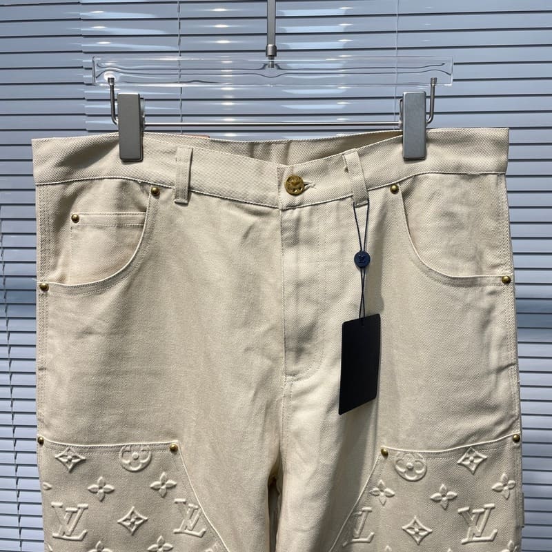 Calça Louis Vuitton Monogram Workwear Carpenter Cream - HYPER LIST