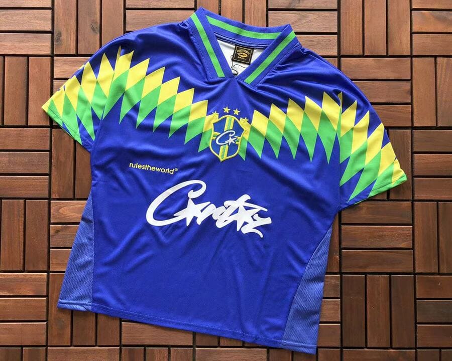 Camiseta Corteiz Futebol Brasil Azul - HYPER LIST