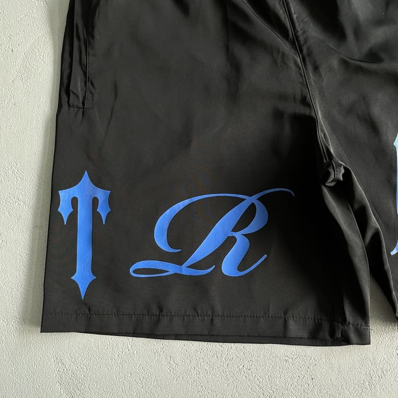 Shorts Trapstar Script Swimming Black/Dazzling Blue - HYPER LIST