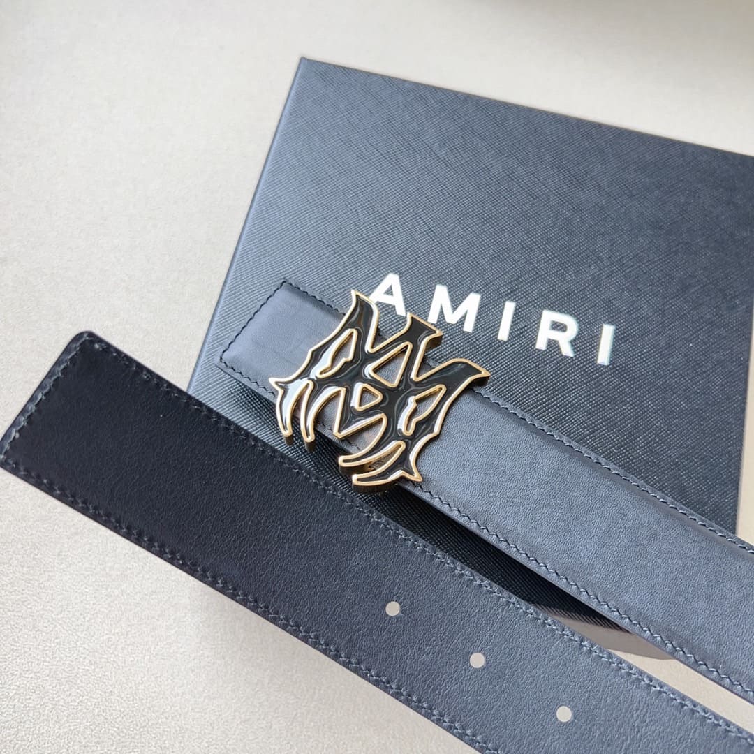 Cinto Amiri Black/Gold Logo - HYPER LIST
