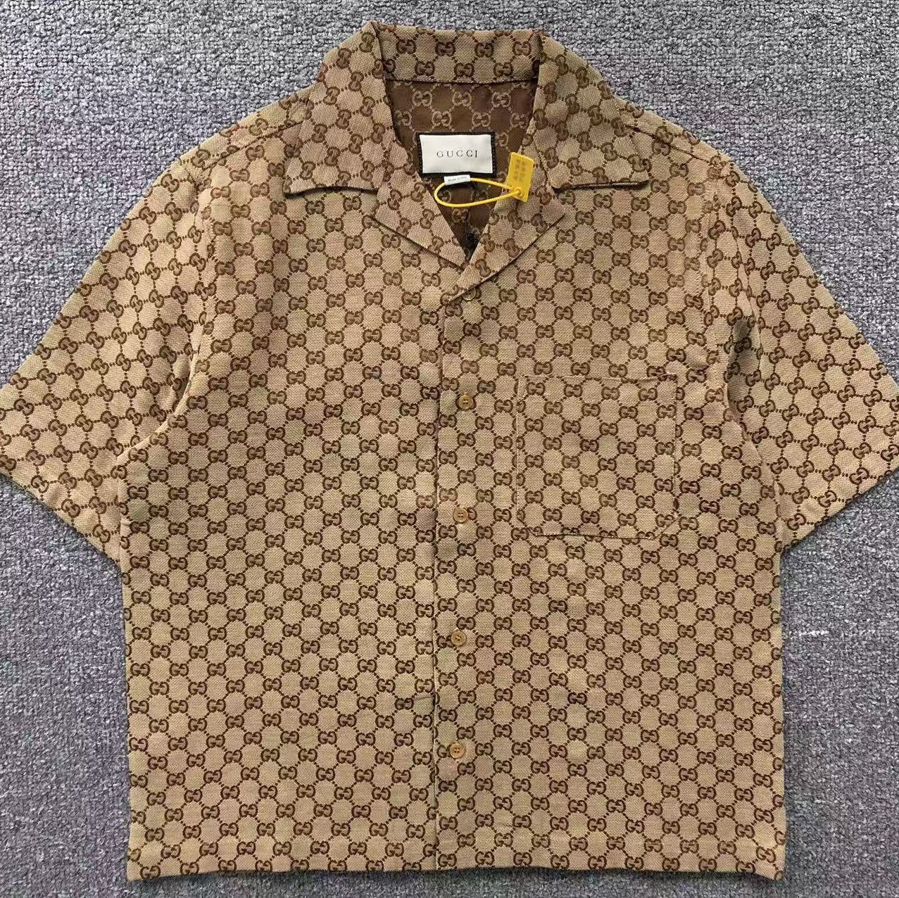 Gucci Webbing-Trimmed Brown Short Set