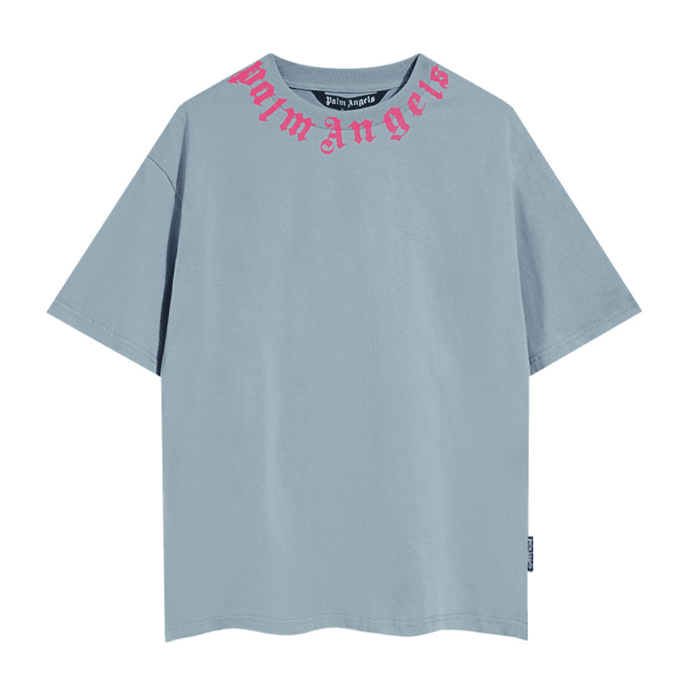 Camiseta Palm Angels Neck Logo blue - HYPER LIST