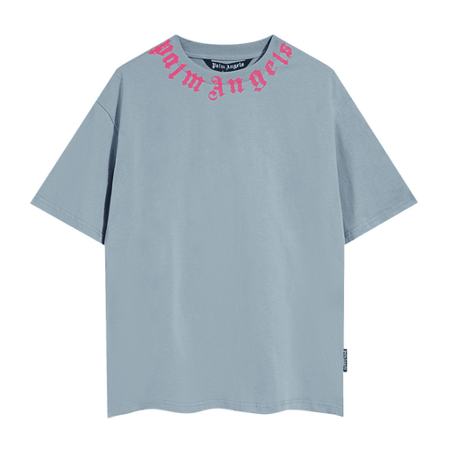 Camiseta Palm Angels Neck Logo blue - HYPER LIST