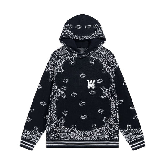 Amiri Bandana B-Ball Hoodie 'BlackGrey' - HYPER LIST