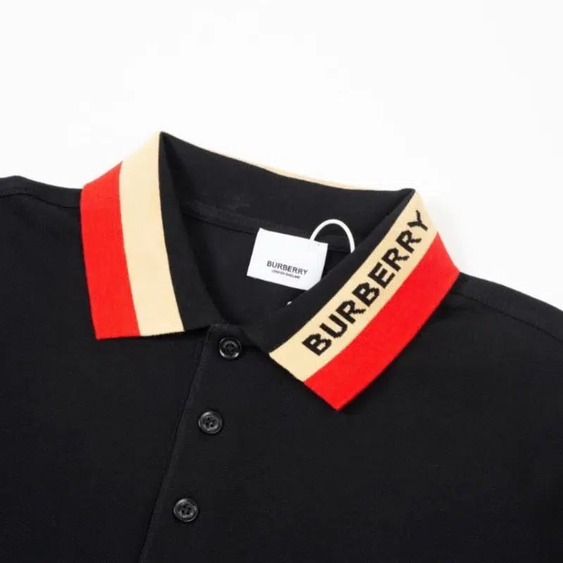Burberry Striped Collar Polo Shirt BY023