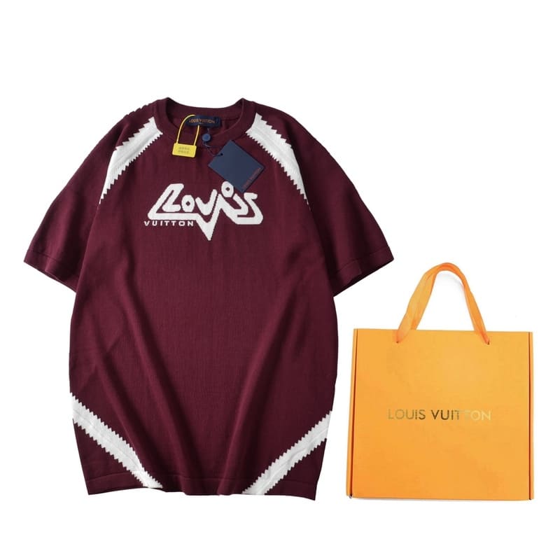 Camiseta Louis Vuitton Short-Sleeved Cotton Intarsia Crewneck - HYPER LIST