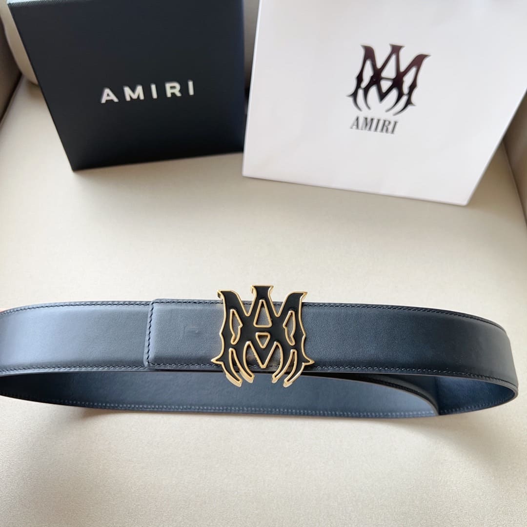 Cinto Amiri Black/Gold Logo - HYPER LIST