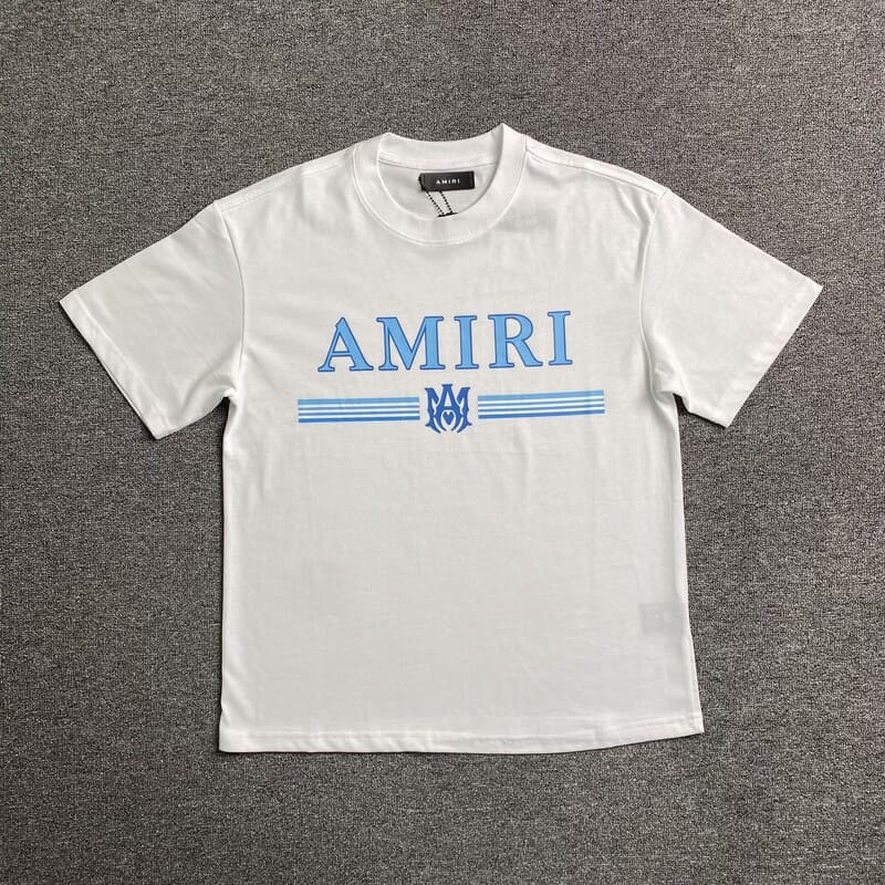 Camiseta Amiri Bar Logo Branca/Azul - HYPER LIST