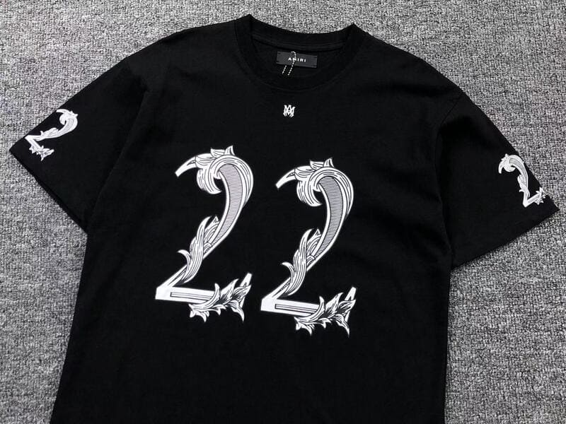 Amiri 22 Logo-Print T-Shirt White Black