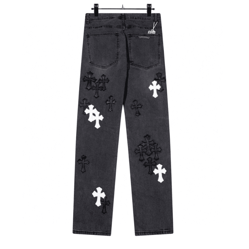 Calça Chrome Hearts Jeans Cross Patches Black - HYPER LIST