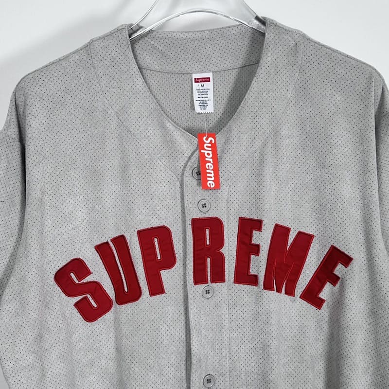 Camiseta Supreme Ultrasuede Mesh Baseball Cinza - HYPER LIST