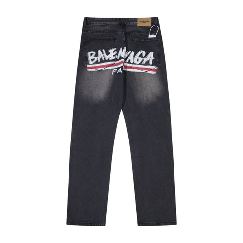 Jeans Balenciaga Paris Black Graphic Logo