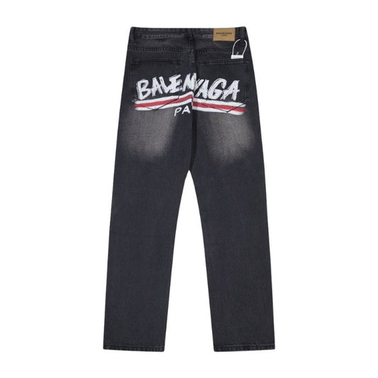 Jeans Balenciaga Paris Black Graphic Logo