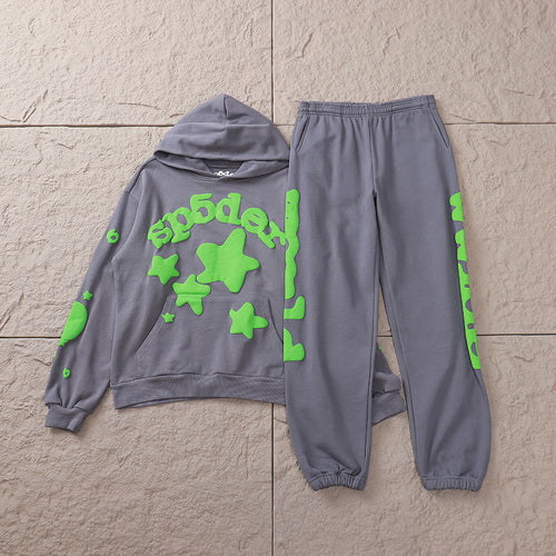 Survêtement Sp5der gris/vert