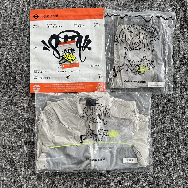 Conjunto Synaworld 'Syna Logo' Shell Cinza/Verde - HYPER LIST