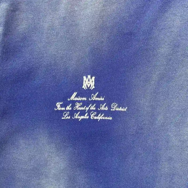 Livraison rapide – T-shirt bleu universitaire vintage Amiri