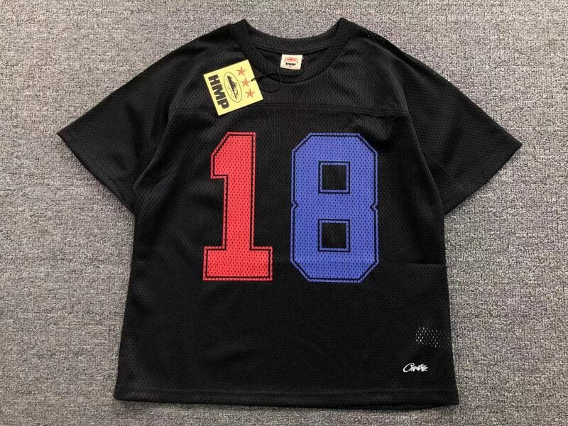 Camiseta Corteiz HMP Mesh Panel Jersey Black - HYPER LIST