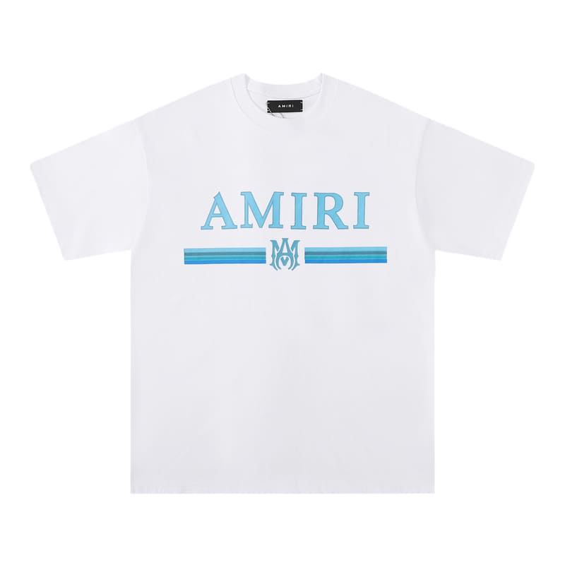 Camiseta Amiri Bar Logo Branca/Azul - HYPER LIST