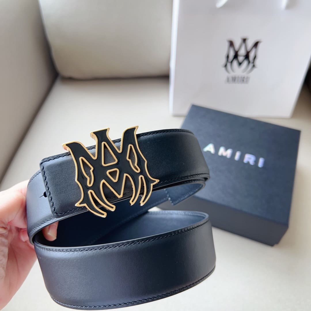 Cinto Amiri Black/Gold Logo - HYPER LIST