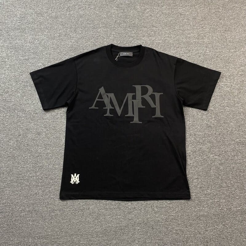 Camiseta Amiri Staggered Logo Preto - HYPER LIST