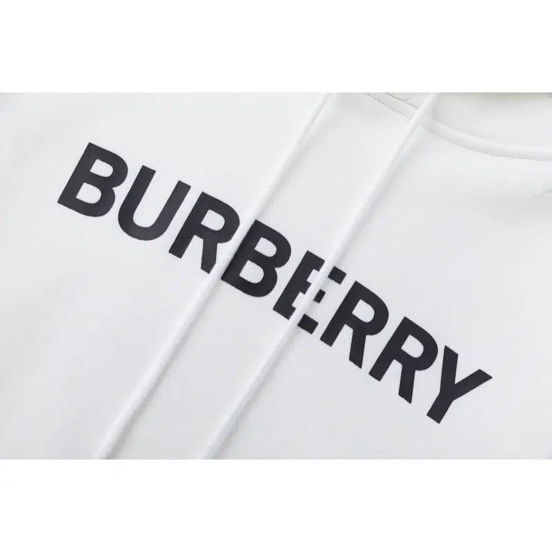 Burberry White Chest Logo Hoodie BY022