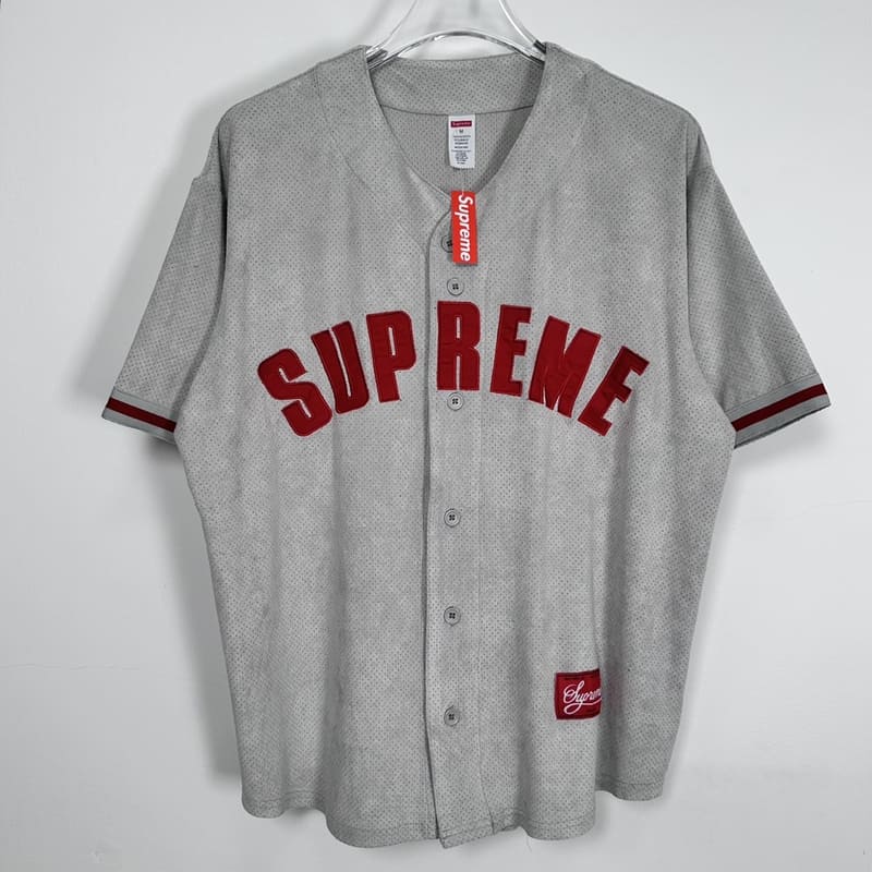 Camiseta Supreme Ultrasuede Mesh Baseball Cinza - HYPER LIST