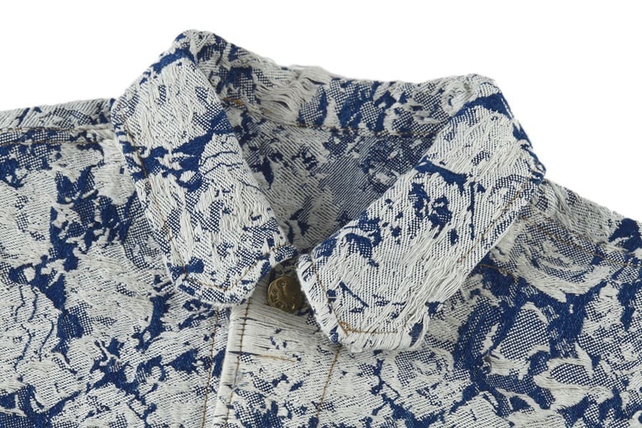 Jaqueta Louis Vuitton Distressed Floral Denim - HYPER LIST