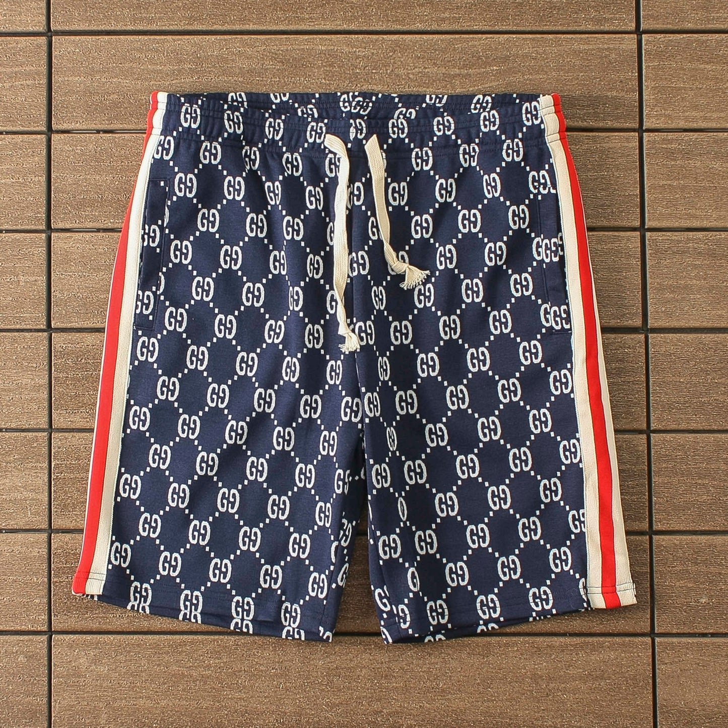 Gucci Webbing-Trimmed Blue Short Set - HYPER LIST