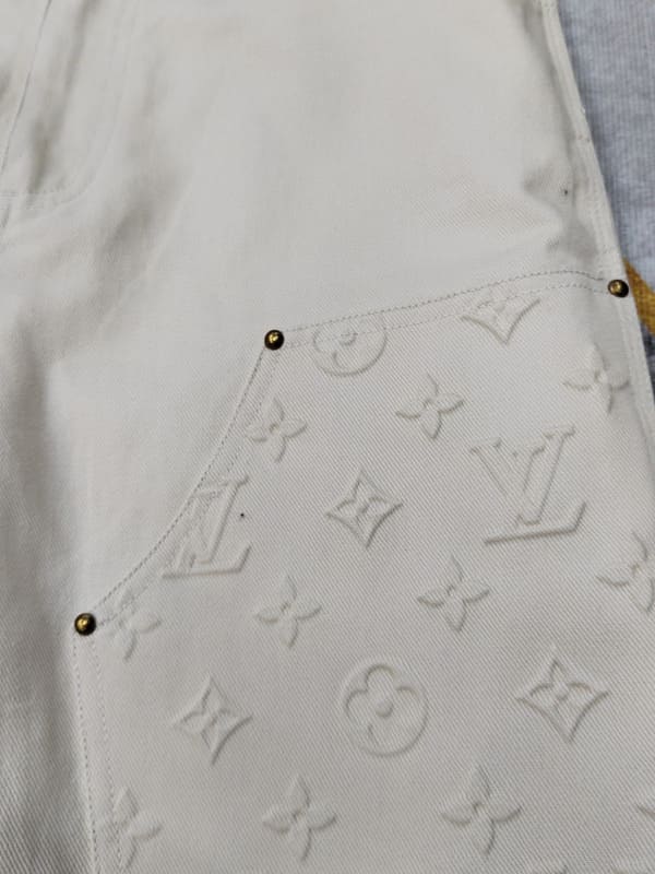 Calça Louis Vuitton Monogram Workwear Carpenter Cream - HYPER LIST