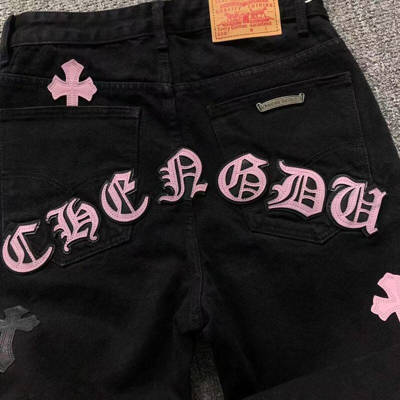 Calça Jeans Chrome Hearts Cross Pink - HYPER LIST