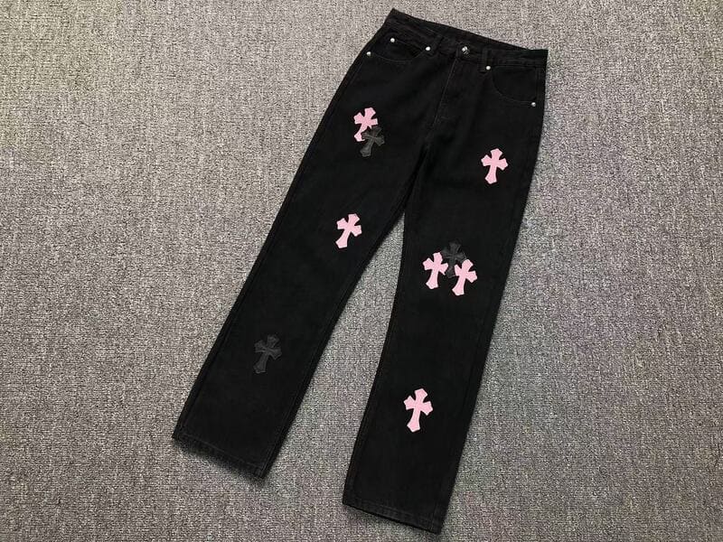 Calça Jeans Chrome Hearts Cross Pink - HYPER LIST