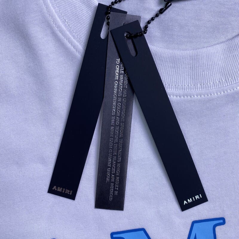 Camiseta Amiri Bar Logo Branca/Azul - HYPER LIST