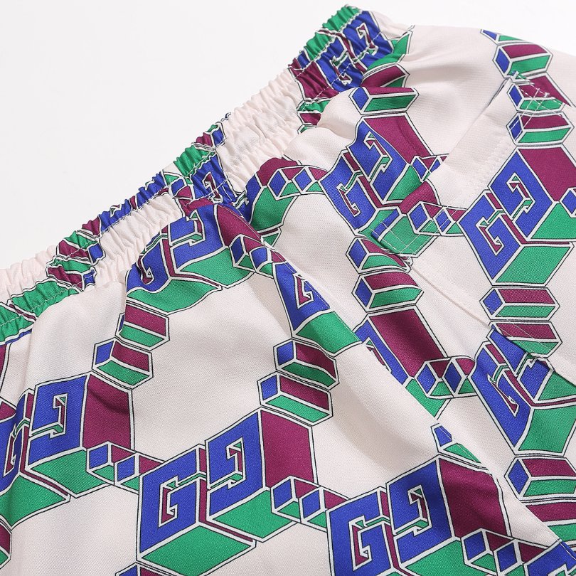 Set Gucci Multicolor GG Pattern Shirt and Shorts GC003