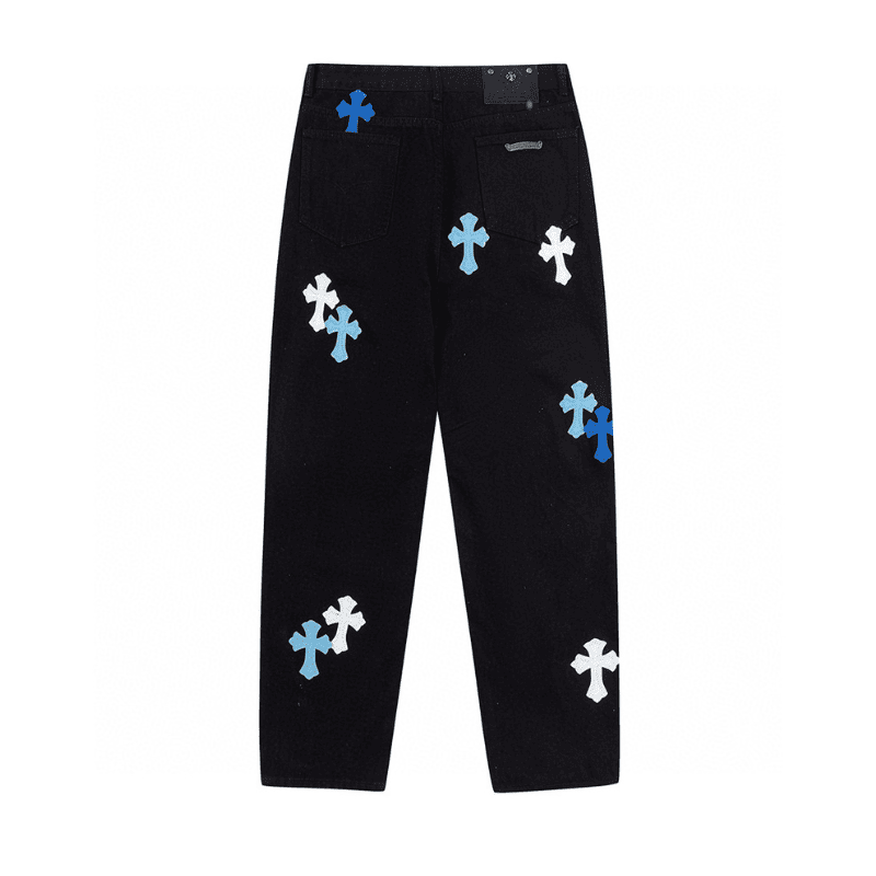Calça Chrome Hearts Jeans Cross White/Blue - HYPER LIST