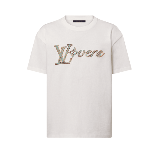 Camiseta Louis Vuitton White Embroidered Lovers - HYPER LIST