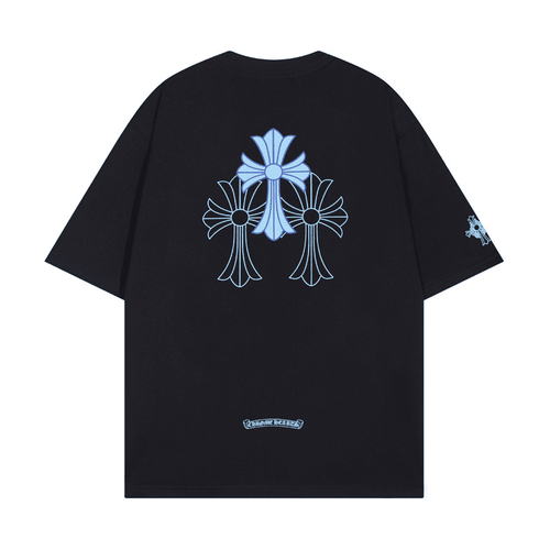 Camiseta Chrome Hearts Triple Cross Logo Preta - HYPER LIST