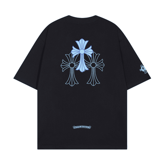 Camiseta Chrome Hearts Triple Cross Logo Preta - HYPER LIST