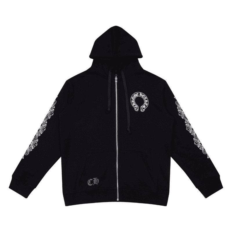 Moletom Chrome Hearts Horseshoe Floral Preto - HYPER LIST