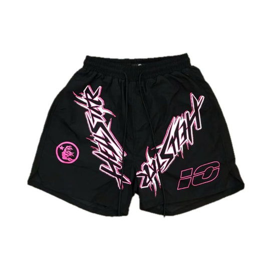 Hellstar Waxed Nylon Athletic Shorts Black - HYPER LIST