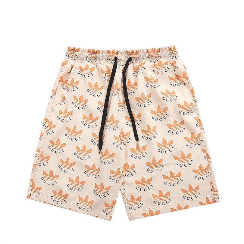 Set Gucci x Adidas Trefoil Beige Shirt and Shorts GC030