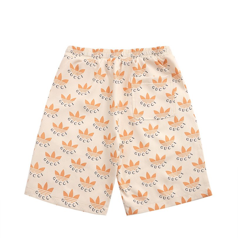 Set Gucci x Adidas Trefoil Beige Shirt and Shorts GC030