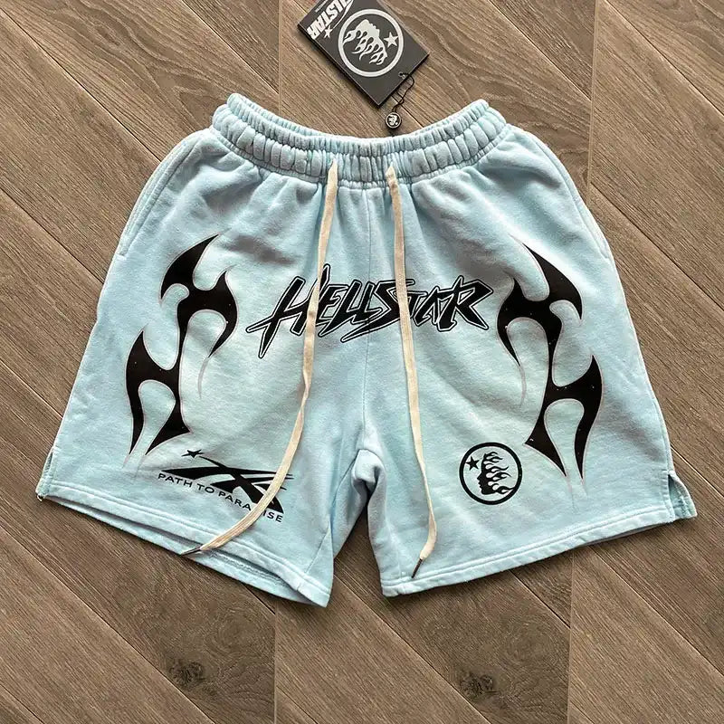 Shorts Moletom Hellstar Sky Blue - HYPER LIST