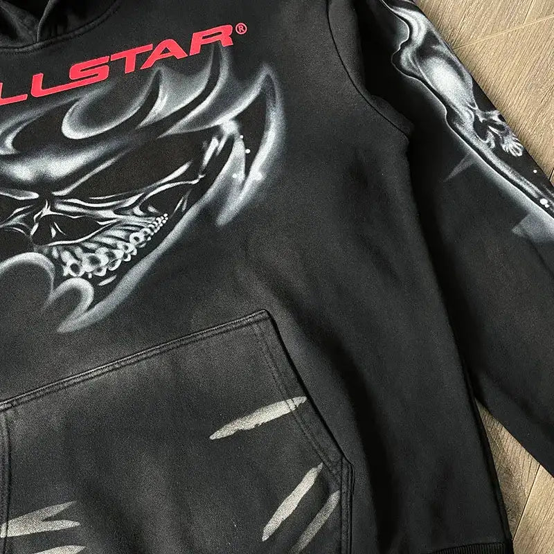 Hellstar Airbrushed Skull Hoodie