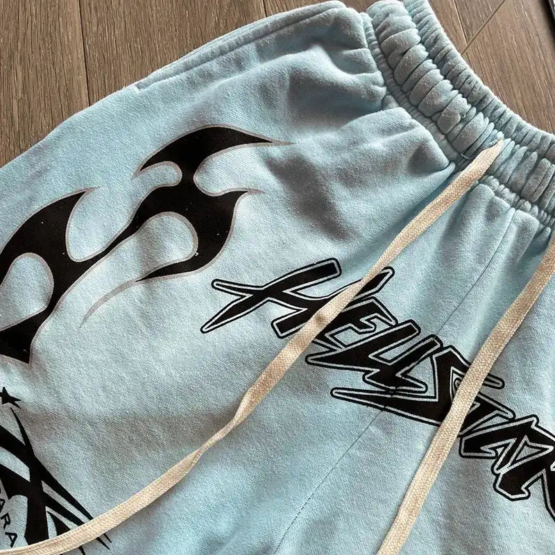 Shorts Moletom Hellstar Sky Blue - HYPER LIST